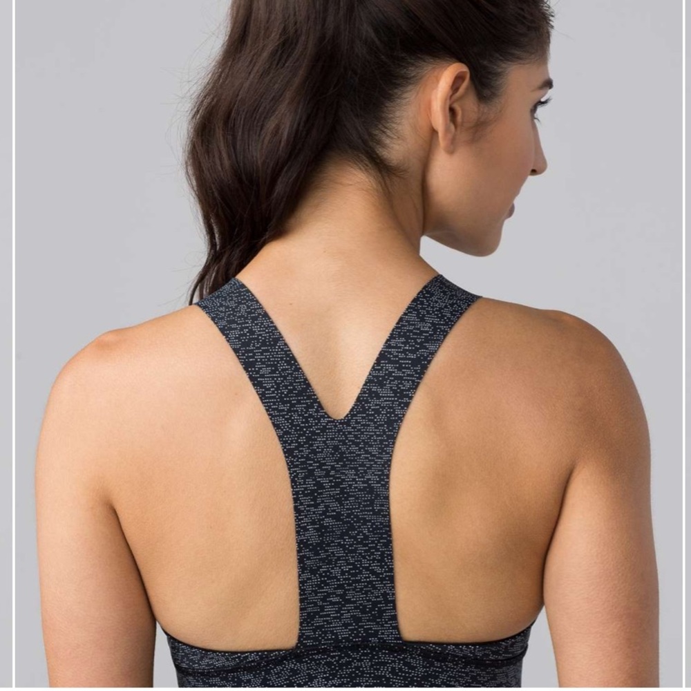 Lululemon Fast & Free Bra (Nulux) Alpine White Black 6 - Picture 6 of 9